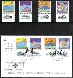 ISRAEL 1989 Stamps & FDC TOURISM - GALILEE, RED SEA, DEAD SEA & MEDITERRANEAN XF - Picture 1 of 1