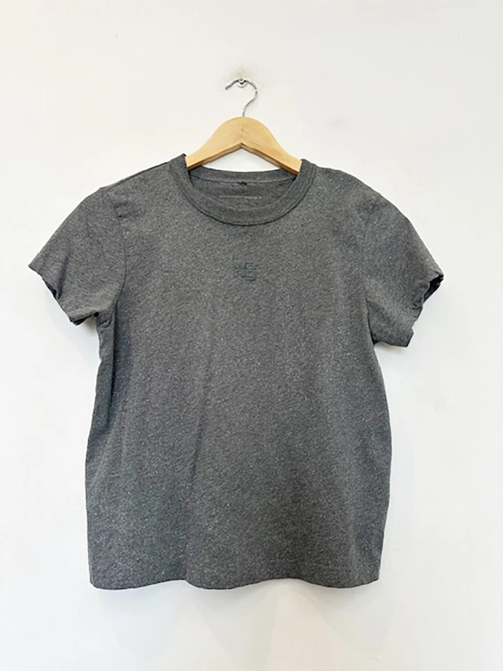 Designer T Alexander Wang Size S Grey Cotton Glitter Women's T-Shirt - image 1 of 4