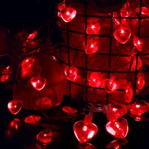 14.7Ft Heart-Shaped LED String Lights for Valentine's Day Decor - Picture 1 of 7