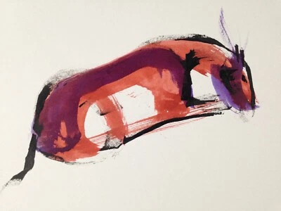 Dibujo a tinta original firmado pintura de un caballo A3 aprox. Foto 1 de 4