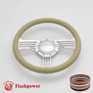 14" Billet Steering Wheels Tan Full Wrap Restoration Restoration Suburban El - Bild 1 von 9