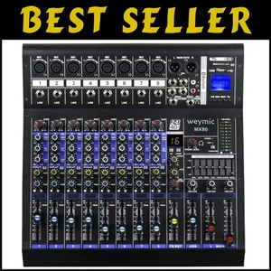MX-80 8 Channel Professional Audio Mixer with XLR Jack & Bluetooth Connectivity - Picture 1 of 11