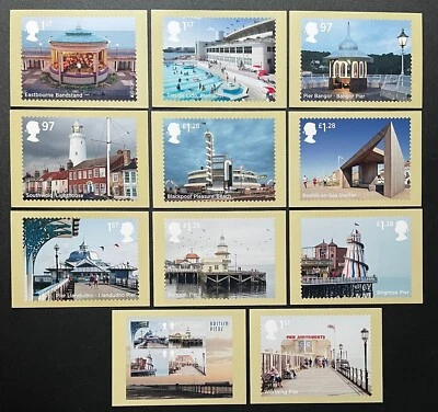 Tarjetas PHQ Seaside Architecture 2014: British Piers. Juego completo de 11 tarjetas. Sin usar. Foto 1 de 2