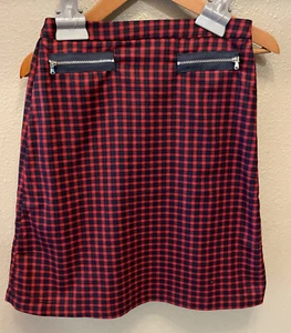 Fully Lined Skirt From Ansis & I Girls Size 16 Red & Blue Plaid 26” Waist 20”L - Picture 1 of 9