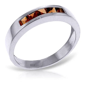Brandneu 0,6 Karat 14K massiver Weißgold Gloria Granat Ring - Bild 1 von 4