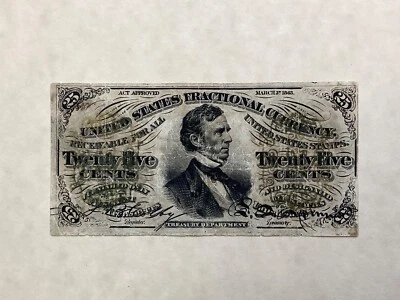 ~FR 1294 25 TWENTY FIVE CENTS THIRD ISSUE - FESSENDEN - FRACTIONAL CURRENCY - Image 1 of 2