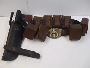 Star Wars Mandalorian Boba Fett Cosplay Leather Belt w/ Holster Pistol 8 Pouches - Picture 1 of 23