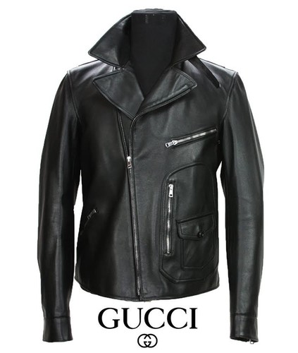 NUOVA GIACCA MOTO BIKER GUCCI UOMO PELLE NERA 50 US 40