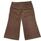 Vintage Y2K Size 9 Jr. Brown Capri Pants Wide Leg Gold Trim - Great Condition