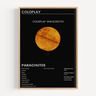 ColdPlay Parachutes Album Cover Autographed Art Poster Print. - Image 1 of 4