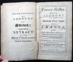 1711 HOTOMAN LIBERTY PHILOSOPHY INDEPENDENCE 1st ENGLISH EDITION MOLESWORTH - Picture 1 of 9
