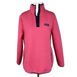 Simply Southern Stepppullover Sweatshirt Damen Medium Rosa Blau Oberteil Preppy - Bild 1 von 10