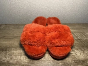NWOB MICHAEL KORS Alfie Slide Open Toe Platform Slip on Mules Red Fur Size 8 - Picture 1 of 6