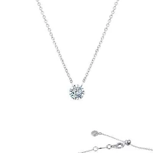 BRAND NEW Lafonn Platinum Bonded 0.50CTW Frameless Solitaire Necklace N0089CLP18 - Picture 1 of 2