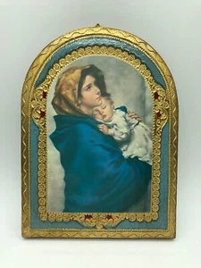 Mother Mary & Baby Jesus Plaque Wood by Marco Sevelli 7.5"x5.5" Christianity - Picture 1 of 8