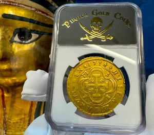 SPAIN 1715 ONLY 5 CERTIFIED PHILIP V 8 ESCUDOS NGC20 PIRATE GOLD COINS TREASURE - Picture 1 of 24