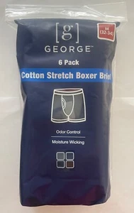 George Men's 6 Pack Regular Leg Boxer Briefs, size M (32-34) - Picture 1 of 5