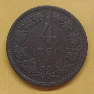 1860-A Austria 4 Kreuzer Take a Look - Picture 1 of 2