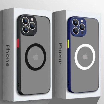 MARKENLOS Clear Case Hülle MagSafe für iPhone 16 15 14 Pro Max Schutz Handy Cover Magnet