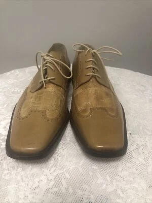 Zapatos de vestir Steve Harvey de cuero genuino lagarto para hombre camel talla 9,5 de EE. UU. Foto 1 de 4