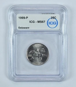 1999-P Washington State Quarter Delaware MS67 ICG *1092 - Picture 1 of 5