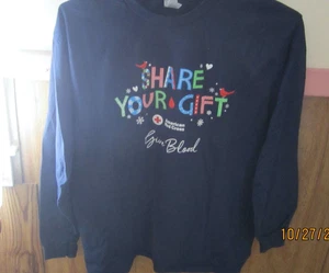 American Red Cross Long Sleeved Shirt, Large “Share Your Gift Give Blood" - Picture 1 of 6