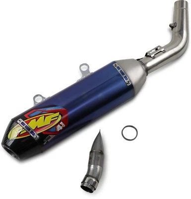 FMF Factory 4.1 Slip-On - Titanio anodizado azul - Tapa de fibra de carbono 045633 Foto 1 de 3