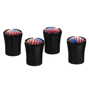 4pcs American USA Flag Tire Stem Caps Black Universal Air Dust Covers tire - Picture 1 of 12