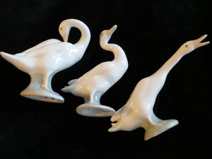 COMPLETE SET OF 3! Vtg Lladro Porcelain Geese Bird Swan Figurines EXCELLENT! - Picture 1 of 5