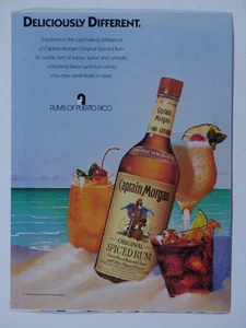 Captain Morgan 1992 ron especiado Puerto Rico ron playa anuncio original - Imagen 1 de 3
