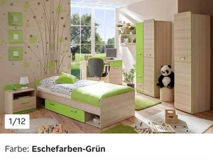 5-teiliges Jugendzimmer Set Schrank,  Bett, Nachttisch, Wandregal, Schreibtisch, - Bild 1 von 1