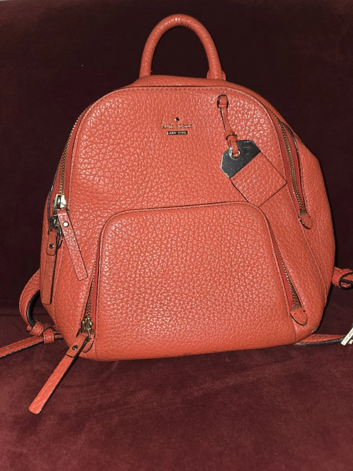 Bolso Mochila Kate Spade Carter Street Caden Picnic Rojo (Naranja) Cuero Nuevo con Etiquetas Foto 1 de 4