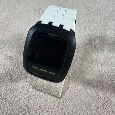Reloj digital Swatch Touch blanco negro vintage SURB119 Foto 1 de 2