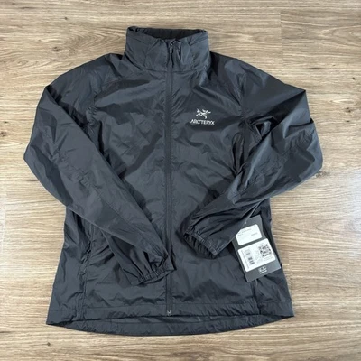 Arc'teryx Womens Nodin Jacket Medium Black Ultralight Wind Shell Hood Hiking Run - Image 1 of 4