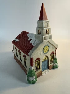 Americana Porzellan Sammlerstück St. Mary’s Church beleuchtetes Weihnachtsdorf 1991 - Bild 1 von 14