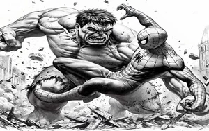 Hulk vs spiderman Comic Tribute Art Print 11 Inch X 17 Inch High Gloss 11 Mil - Picture 1 of 2