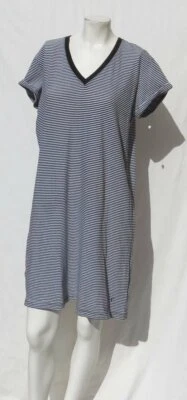 T ALEXANDER WANG Negro Blanco Rayas Cuello en V Camiseta Vestido Talla EE. UU. Para Mujer’s M Foto 1 de 4