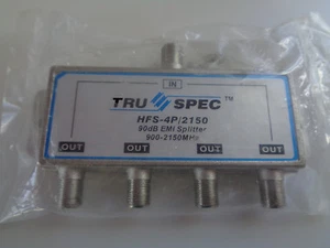 Tru Spec HFS-4P/2150 900-2150MHz 90dB EMI 4 Way Splitter New in Bag - Picture 1 of 1