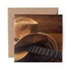 1 x Blank Greeting Card American Country Music Guitar #3032