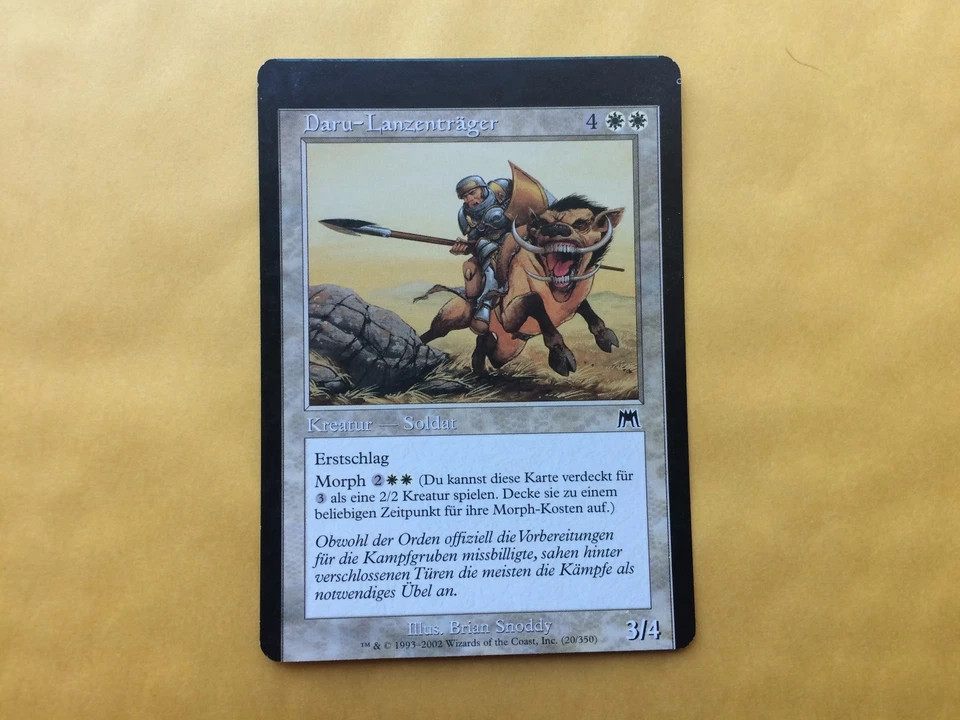 Miscut German Daru Lancer Onslaught Misprint MTG Magic Card - Image 1 of 2