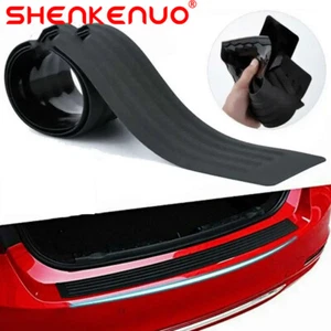 Universal Rear Guard Bumper Protector Trim Cover Sill Trunk Scuff Plate Rubbe - Picture 1 of 12
