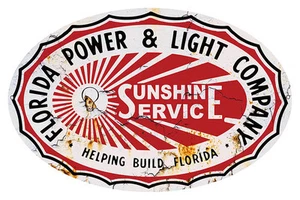 Florida Power & Light Comp Reproduktion nostalgisches Blechschild 11x18 oval - Bild 1 von 1