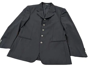 Galliani Italy Cerruti Mens Black Suit Blazer Merino Extrapine Super 120s Wool47 - Picture 1 of 24