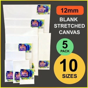 1-5 Pieces Blank Stretched Canvas Thin White Artist Oil Acrylic Painting Panel - Picture 1 of 13