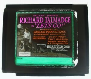 Let's Go 1923 glass slide - Richard Talmadge - free shipping