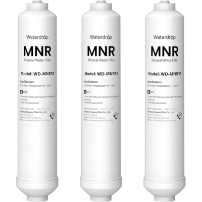 Waterdrop Remineralization Inline Water Filter, 1/4” Quick Connect Post, 3-Pack - Image 1 of 4