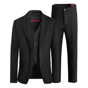 Marvelous World Boys Black Slim Fit 3-Piece Suits Set for Kids Toddler Tuxedo... - Picture 1 of 8