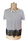 river island stripe top with lace size 14