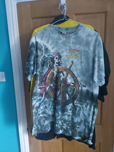 Vintage Disney World Pirates Of The Caribbean Tie Dye T Shirt Boys 90s youth xl - Picture 1 of 5
