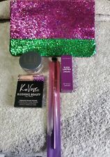 Ipsy Pink/green Glitter glam bag with makeup V1